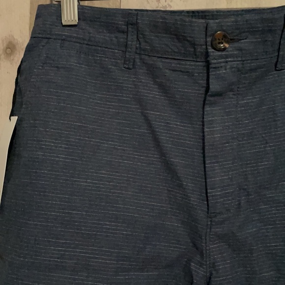 New Flat Front Blue Striped Linden Chino Short 30” - Picture 3 of 6